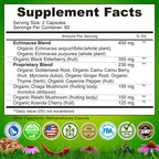 Vegan immune support herbal supplement bottle isolated