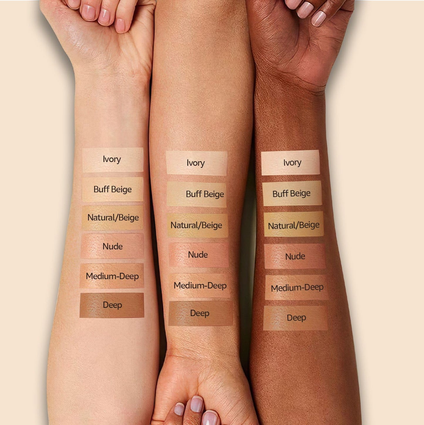 Comparison showing skin before and after using CC cream