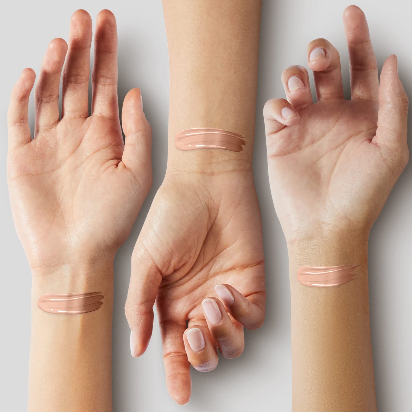 Natural beige shade swatch of Yingmo liquid foundation