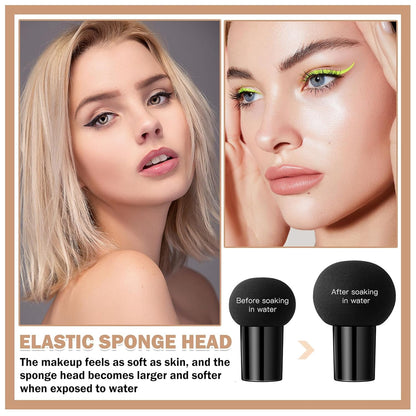 Application of mushroom head foundation on skin