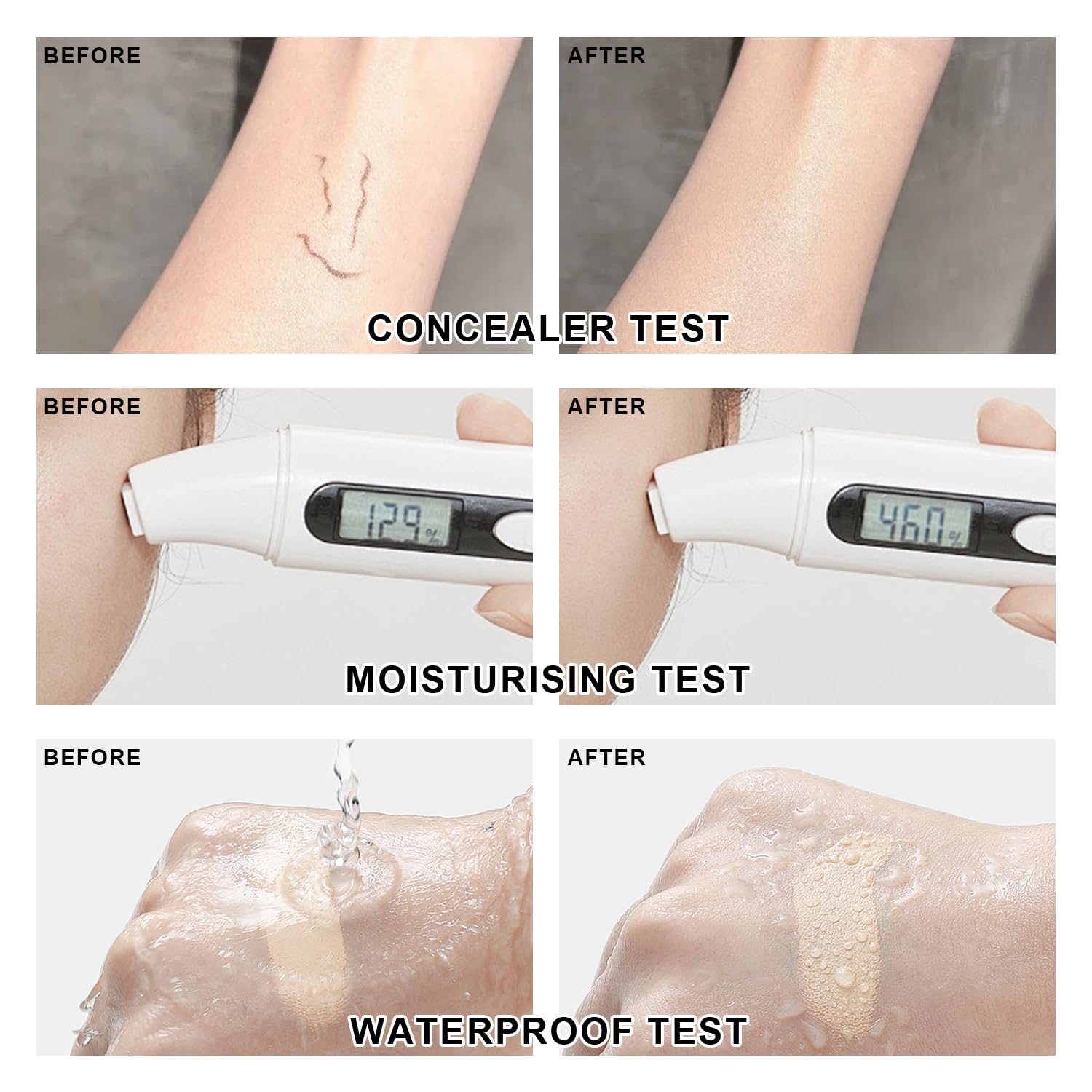 Model demonstrating natural skin tone coverage