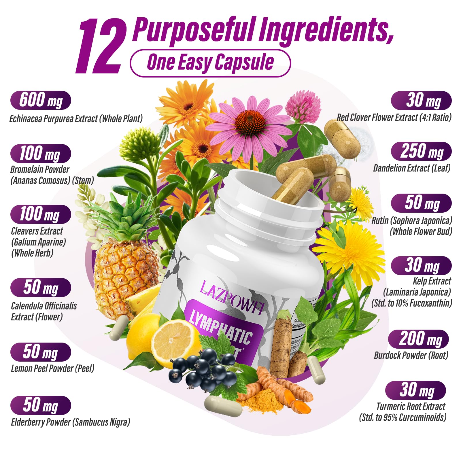 Lazpowfi 1540mg supplement bottle with 60 capsules
