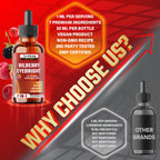 Close up of the amber glass bottle of Tenmido 7 in 1 eye health supplement.