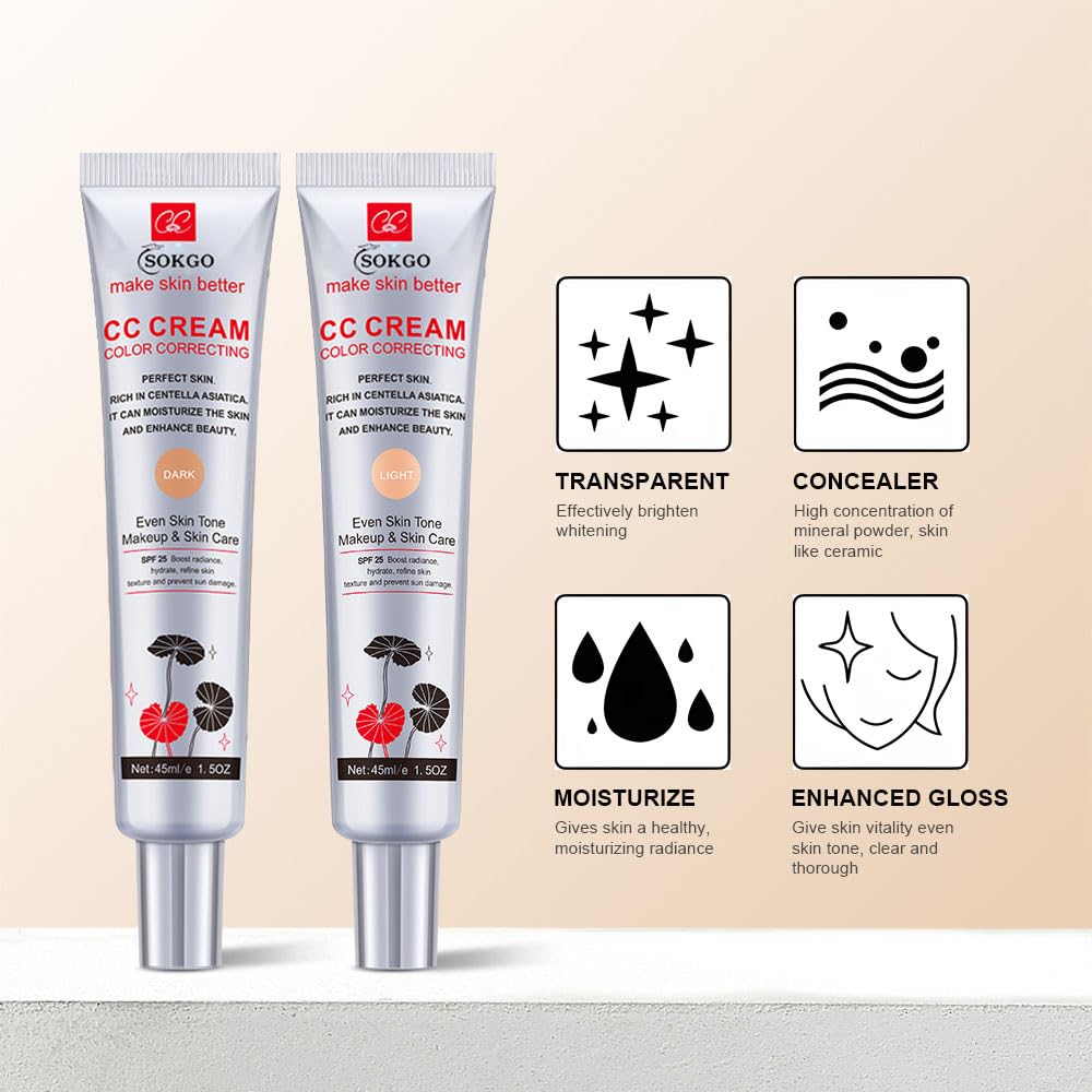 Loske CC cream applied on skin showing natural finish