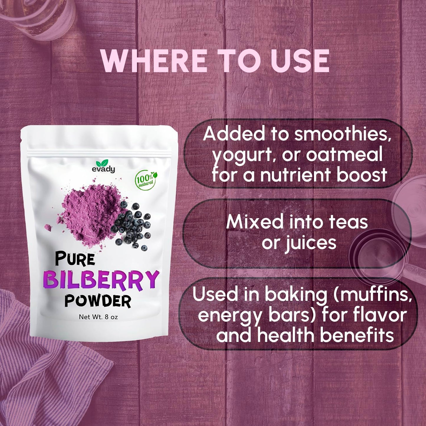 Spray dried bilberry extract ingredients label and dietary information