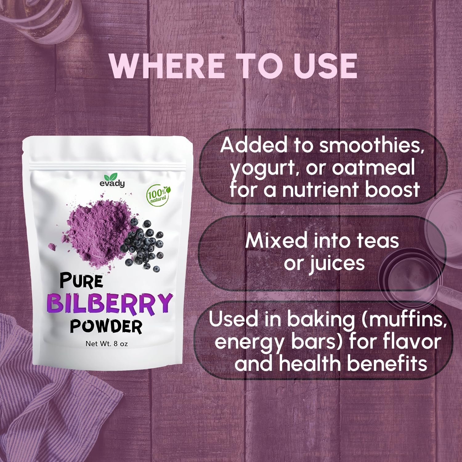 Spray dried bilberry extract ingredients label and dietary information
