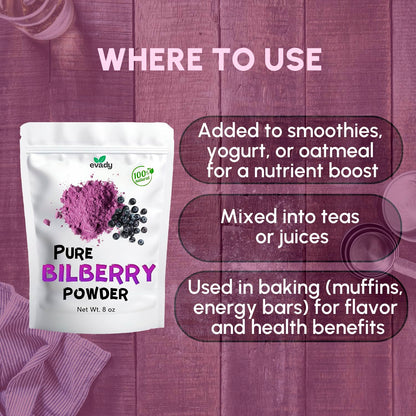 Spray dried bilberry extract ingredients label and dietary information