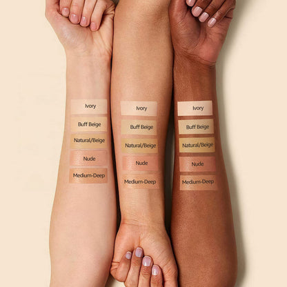 CC cream cushion foundation texture and coverage demonstration