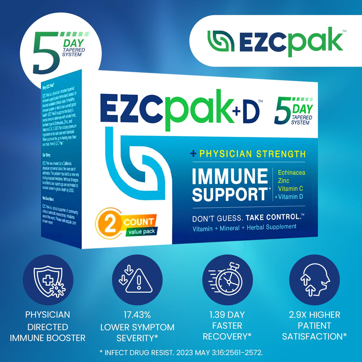 Back of EZC Pak box showing nutritional facts and ingredients