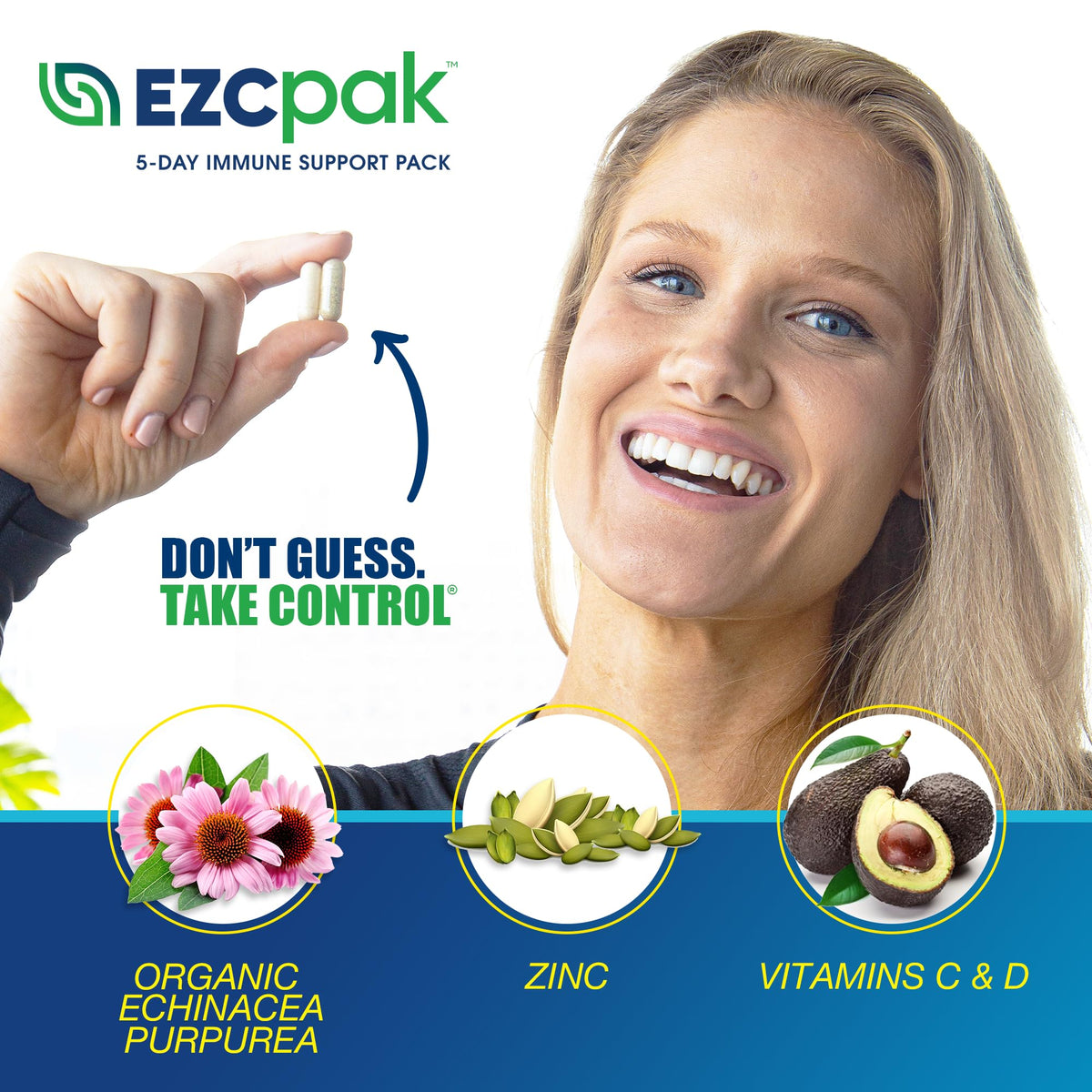 Close up of EZC Pak 5-day tapered regimen capsules