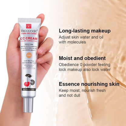 Close up of MeiPlumLai CC cream skincare benefits label