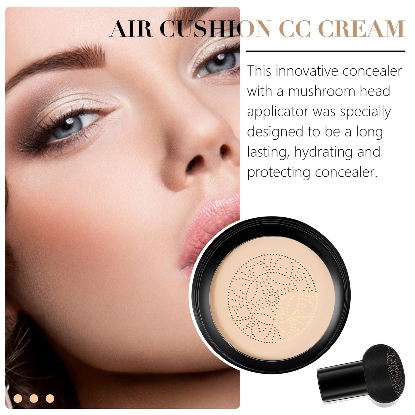 Open container of Zdhsoy air cushion CC cream showing texture