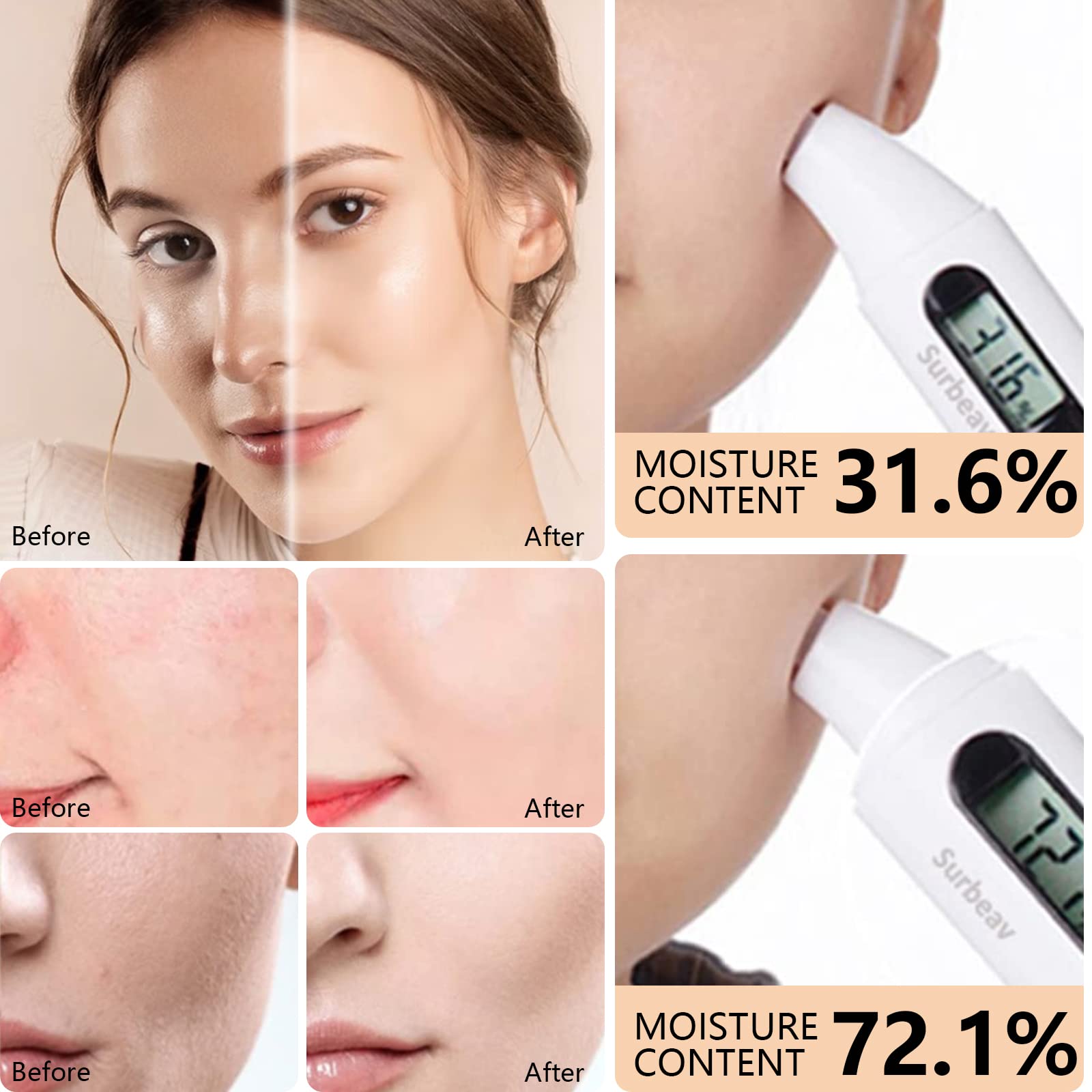 Model applying CC cream with mushroom head applicator