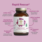 Close up of Pure Synergy Rapid Rescue organic supplement label details