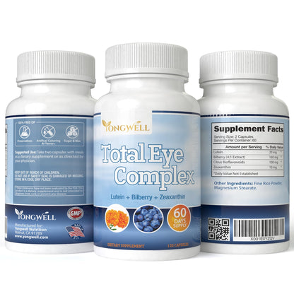 YongWell Total Eye Complex lifestyle display showing 60 days supply container
