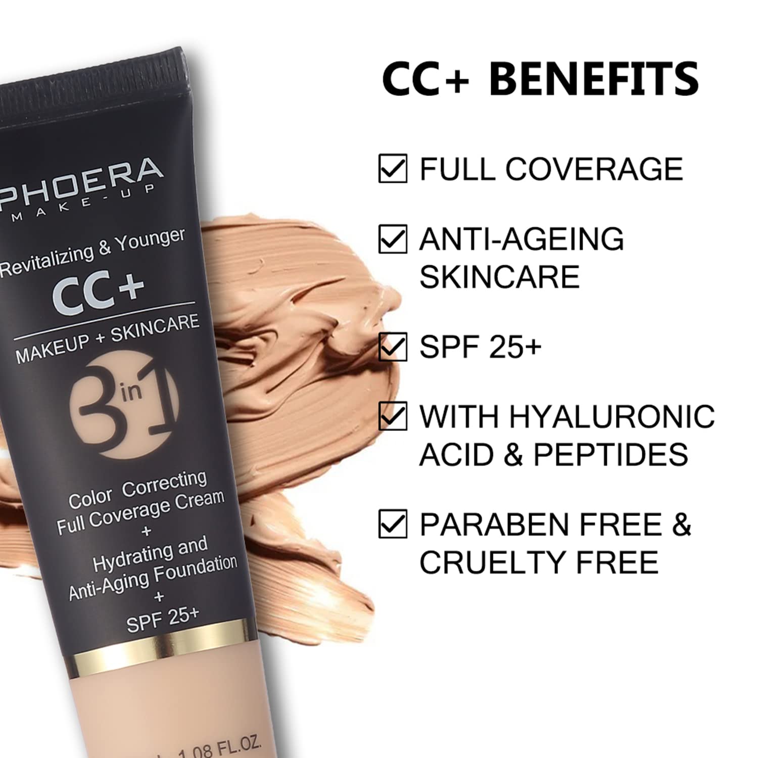 Application of Phoera CC+ Cream on skin