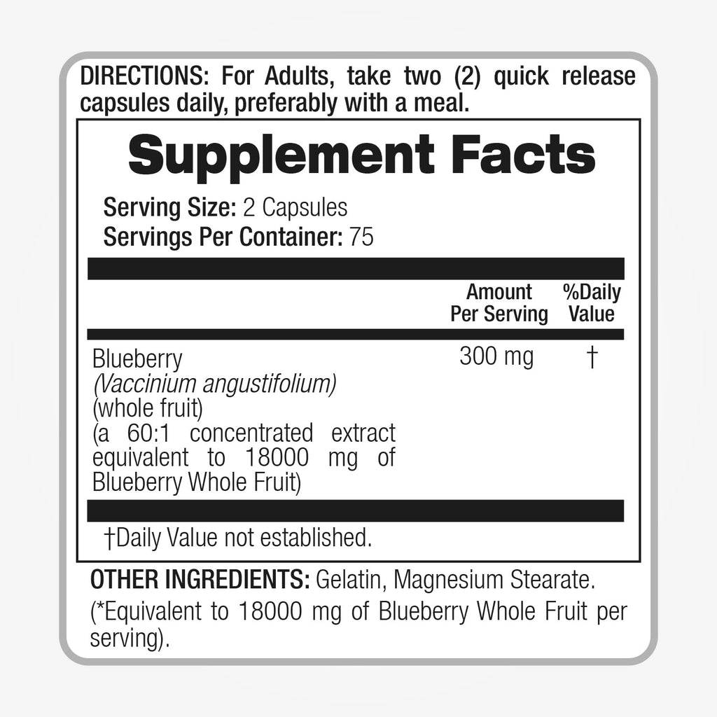 Authentic USA imported blueberry extract capsules by Fito Medics Lab for antioxidant support