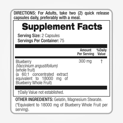 Authentic USA imported blueberry extract capsules by Fito Medics Lab for antioxidant support