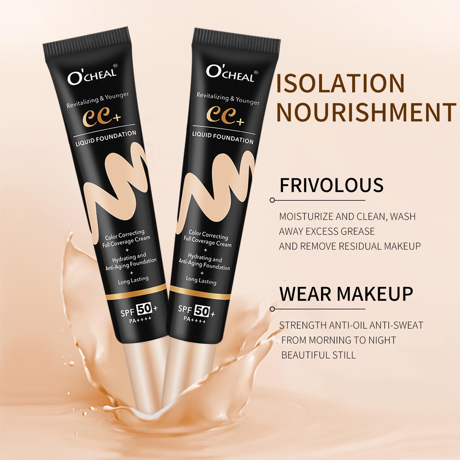 Applying O'Cheal CC Cream with makeup brush