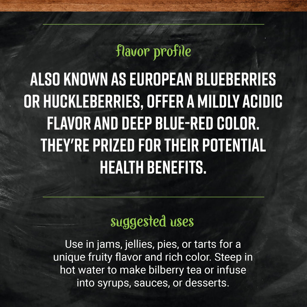 Close up view of premium dark purple dried whole bilberry berries for herbal tea preparation