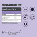 Pureclinica Bilberry Extract 180 vegan tablets nutritional facts label