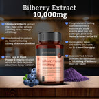 Pureclinica bilberry fruit extract ten to one concentration supplement bottle