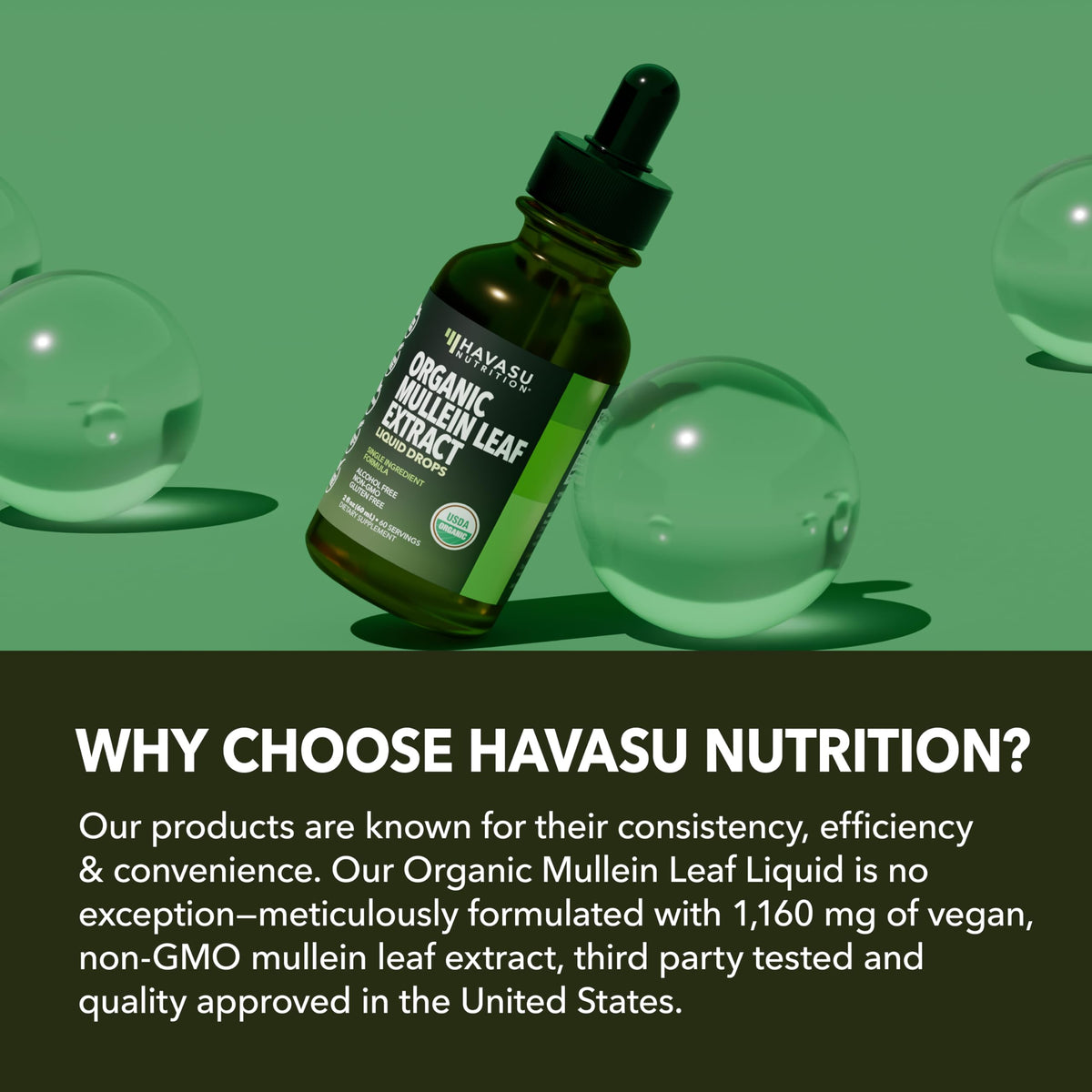 Close up of Havasu Nutrition lung support liquid label