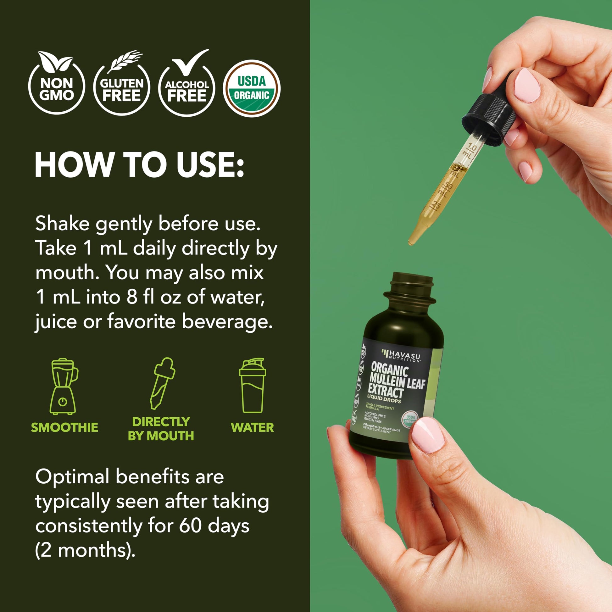 Liquid herbal tincture for respiratory wellness from Havasu Nutrition