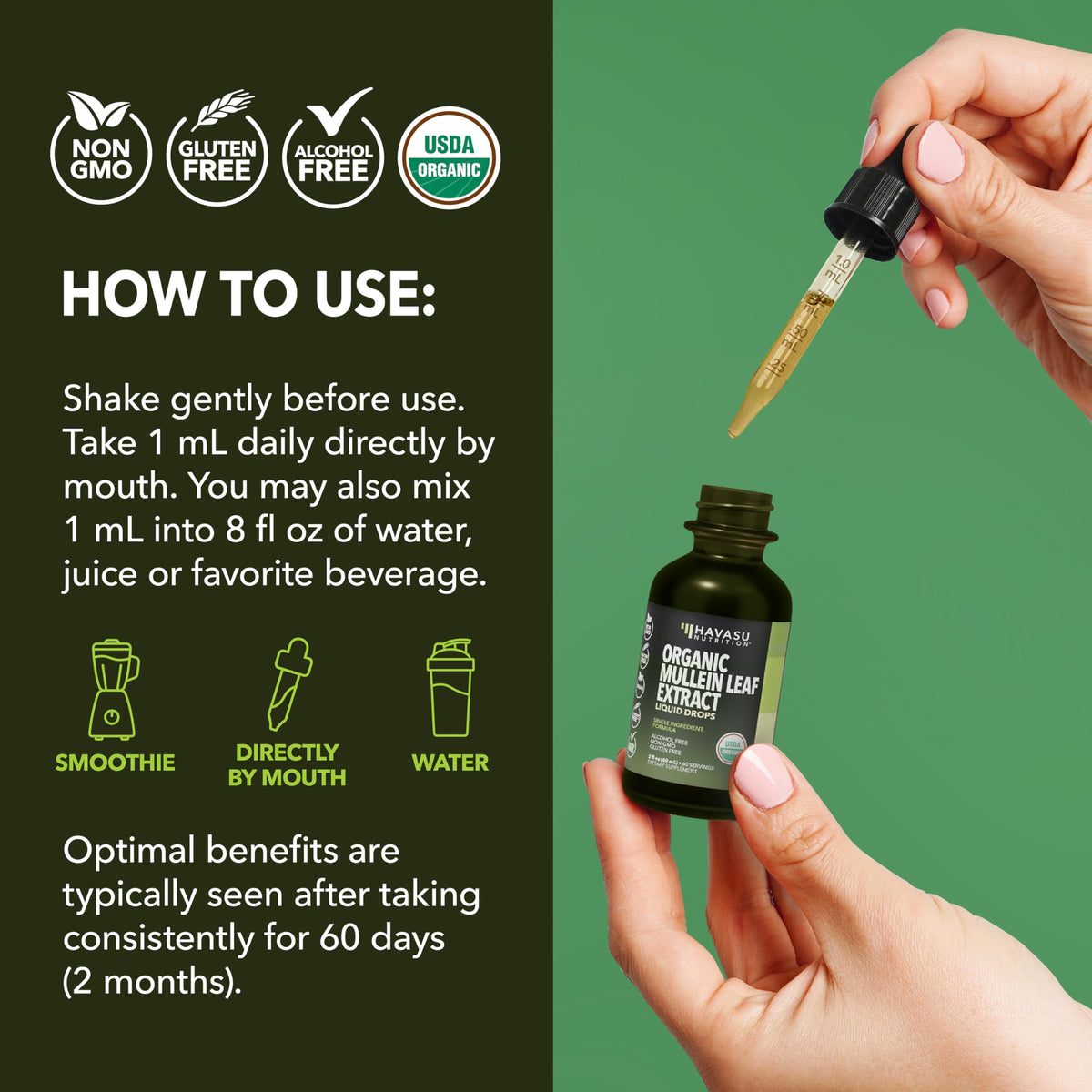 Liquid herbal tincture for respiratory wellness from Havasu Nutrition