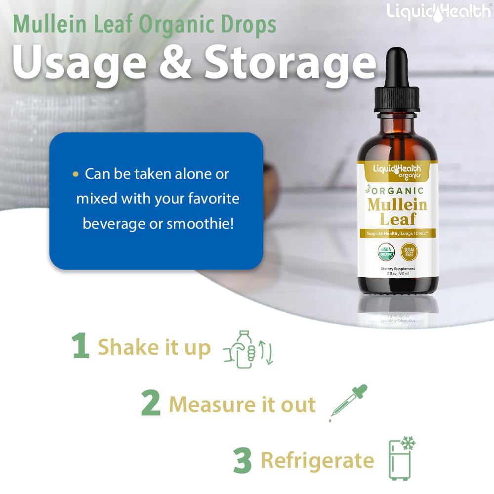 Authentic USA imported Liquidhealth Mullein leaf extract packaging