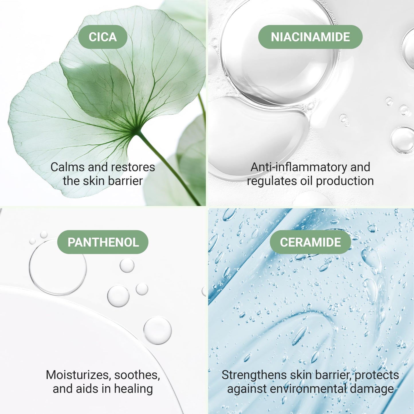 Meebak Cica Redness Solution Cream ingredients list display
