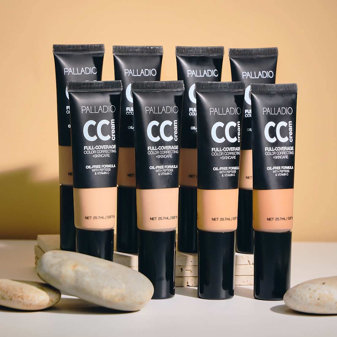 Close up of Palladio Full-Coverage CC Cream packaging label