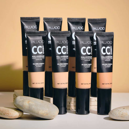 Close up of Palladio Full-Coverage CC Cream packaging label