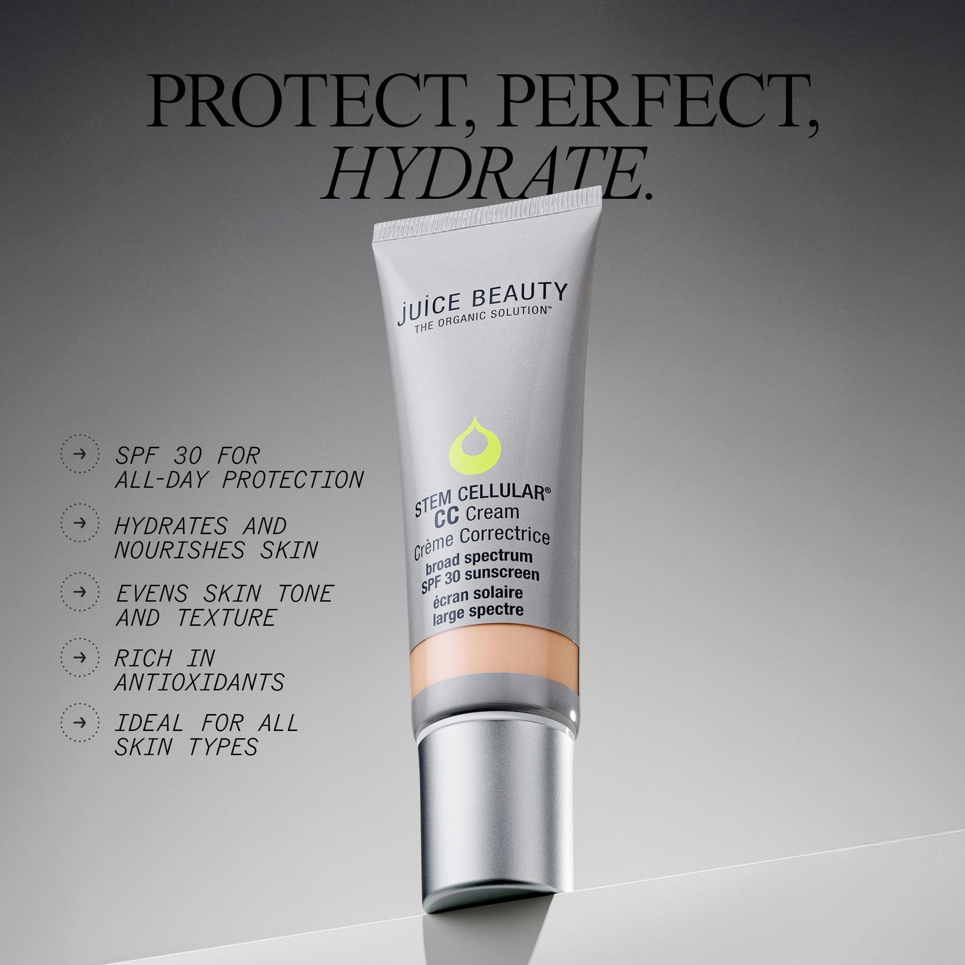 Texture of Juice Beauty CC cream on skin