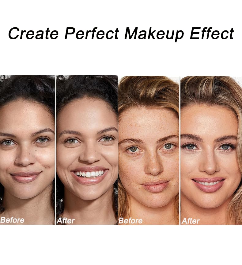 Model applying CC cream to show color correcting effect