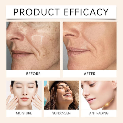 Close up of CC cream SPF 43 label and product benefits