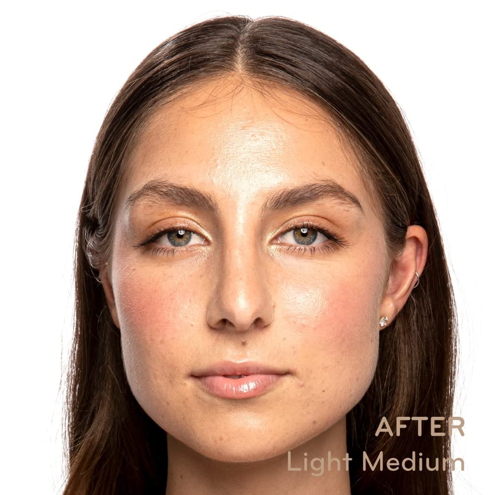 Light Medium shade variation comparison on diverse skin undertones