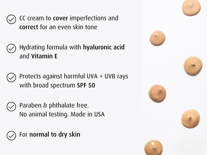 Lune and Aster clean beauty sunscreen and makeup hybrid medium shade swatch