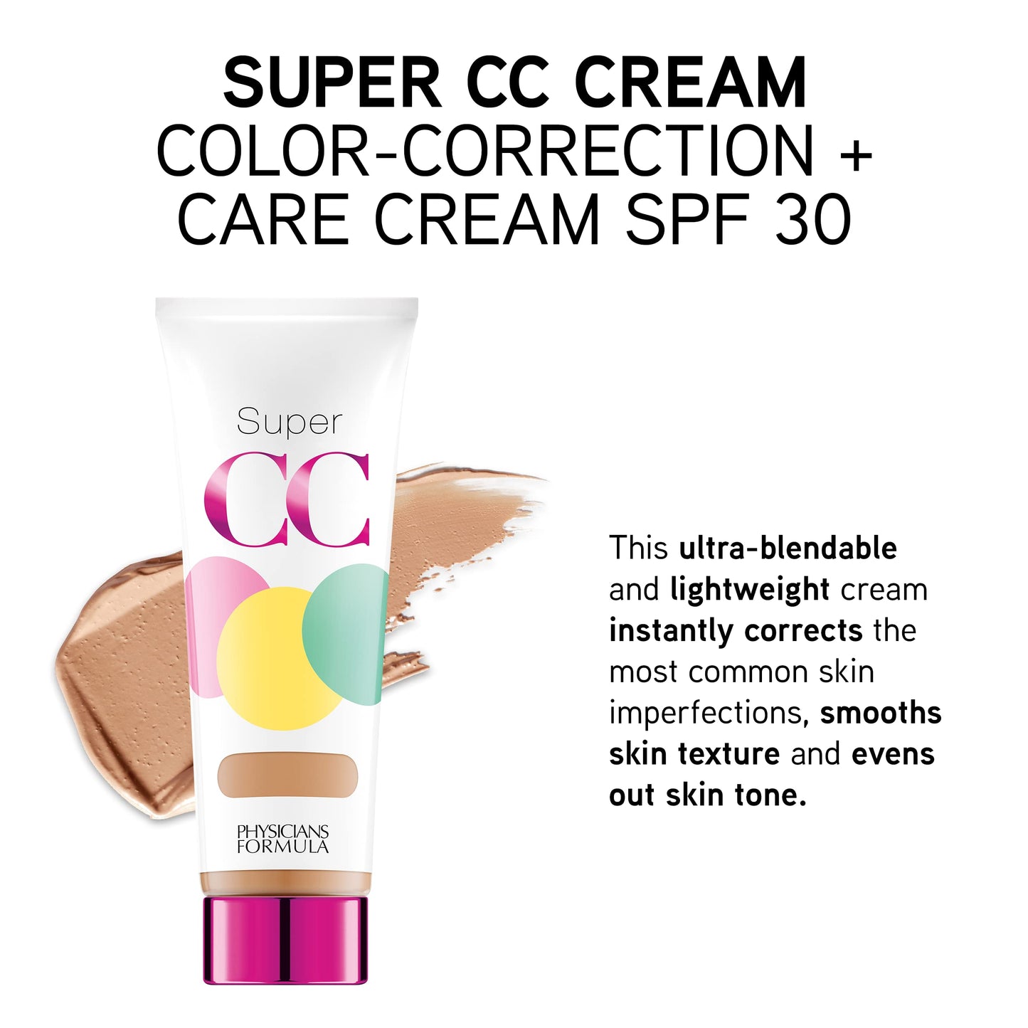 Physicians Formula CC cream color correction benefits label