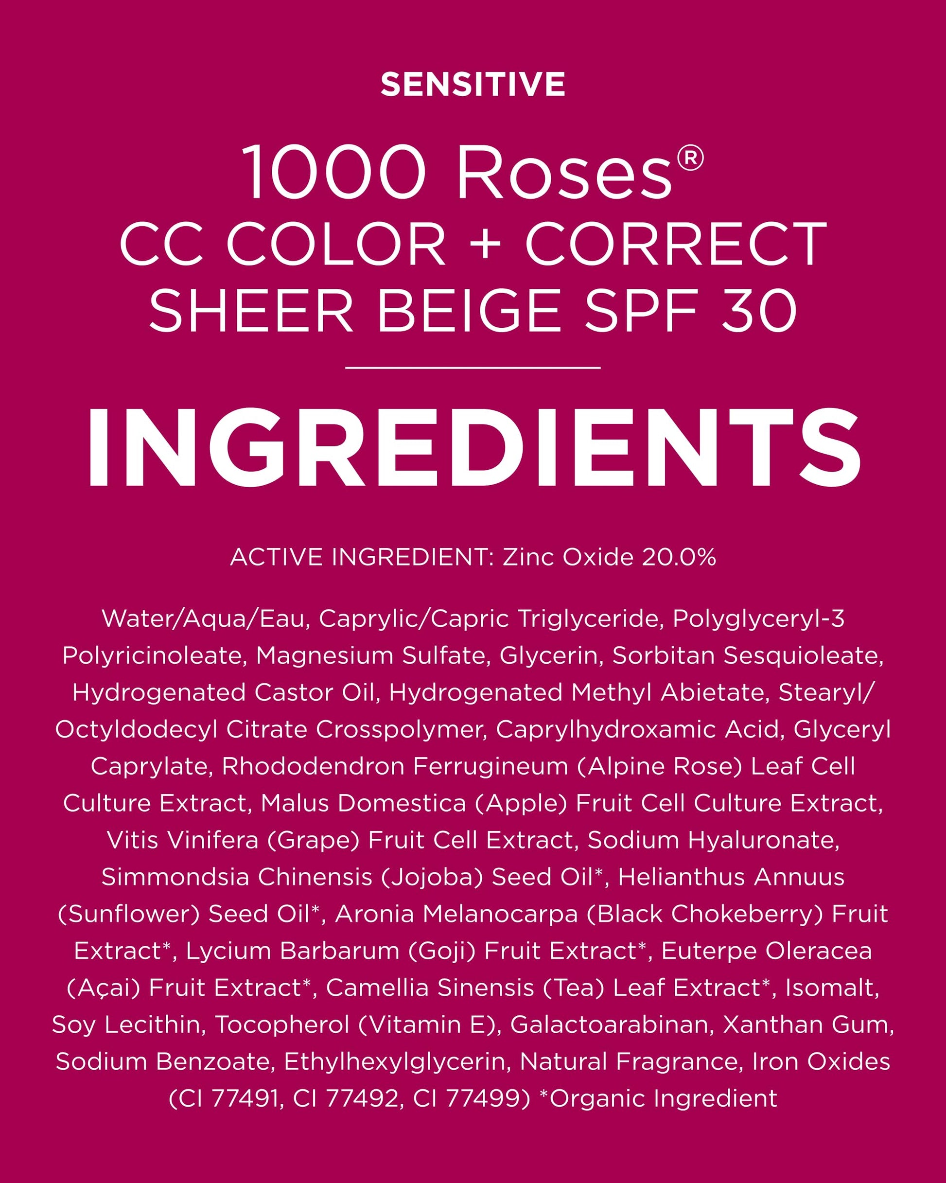Andalou Naturals 1000 Roses CC cream 2 fluid ounce bottle