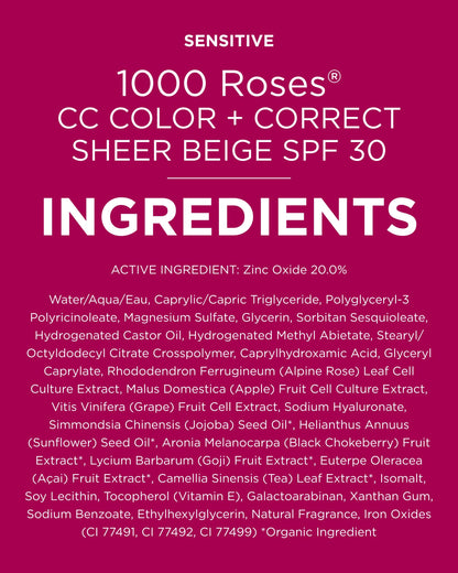 Andalou Naturals 1000 Roses CC cream 2 fluid ounce bottle