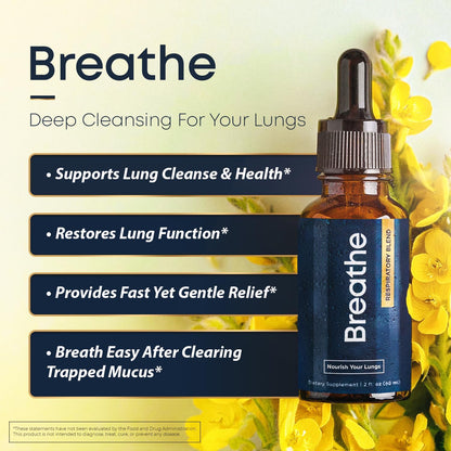 Herbal Tea Therapy Breathe 8-in-1 Mullein Drops dietary supplement bottle