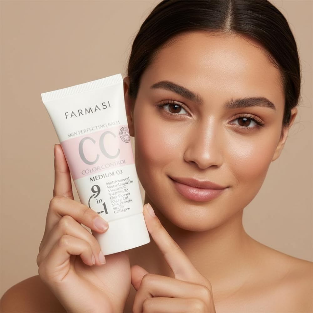 Farmasi 9-in-1 CC cream packaging showing SPF 25 label
