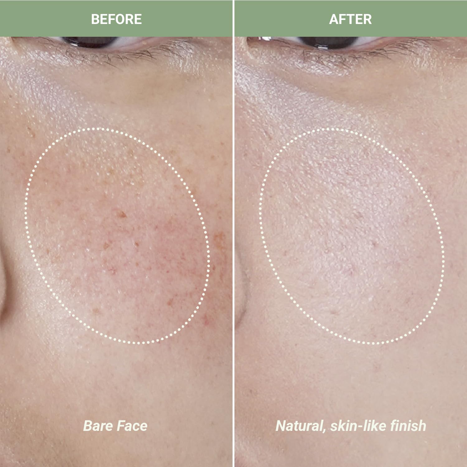 Meebak Cica Redness Solution Lite color correcting results