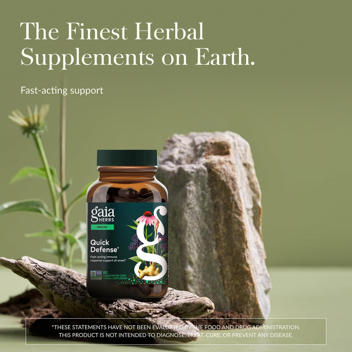 Gaia Herbs Quick Defense vegan liquid capsules label details