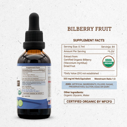 USDA Organic certified Secrets of the Tribe Bilberry drops product packaging