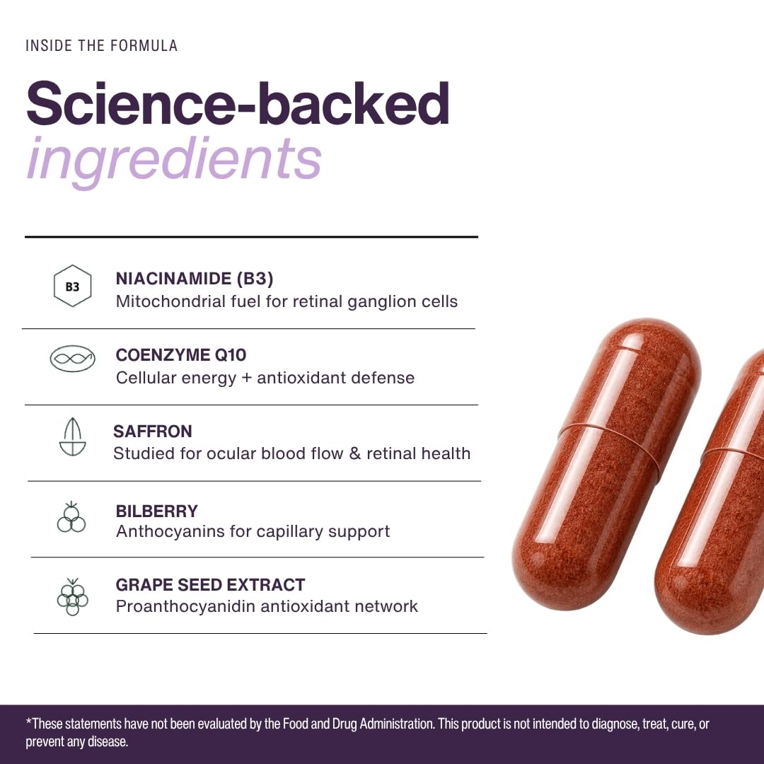 Premium USA imported eye vitamins by Pristene for healthy retinal blood flow