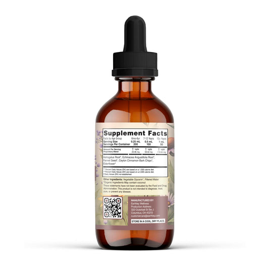 Close up of Earthley Wellness organic herbal tincture bottle