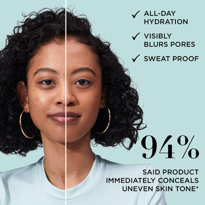 Application of IT Cosmetics CC+ Cream using a makeup brush