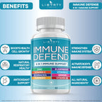 Side view of Liberty Lifestyle immunity booster capsule bottle
